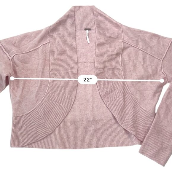 Free People Light Pink Shrug Sweater 100% Cashmere Size L - Picture 4 of 10